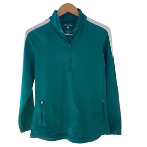 Antigua long sleeve Athletic 1/4 Zip Pullover, Teal green. Size M